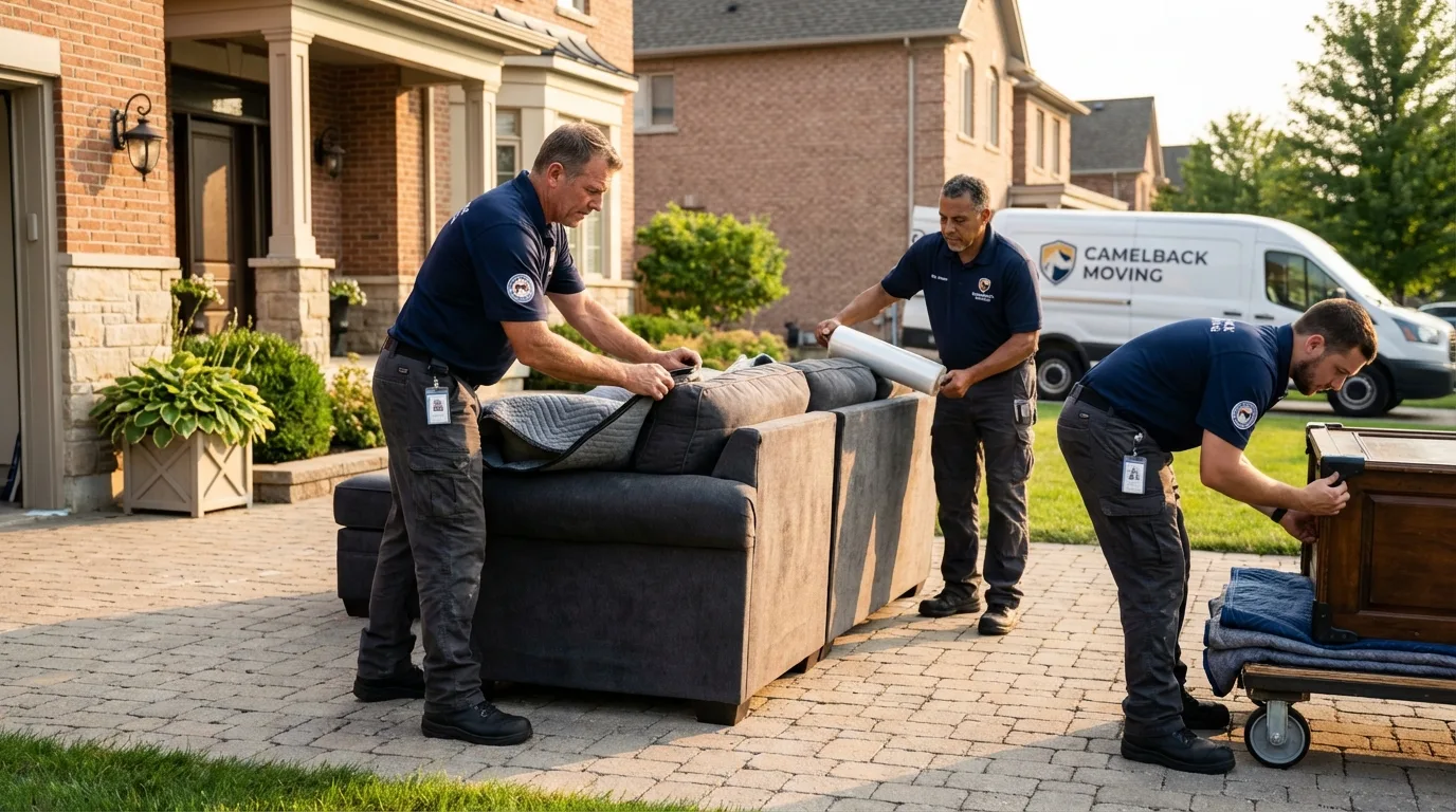 Large estate moving crew wrapping furniture in Panhandle, TX